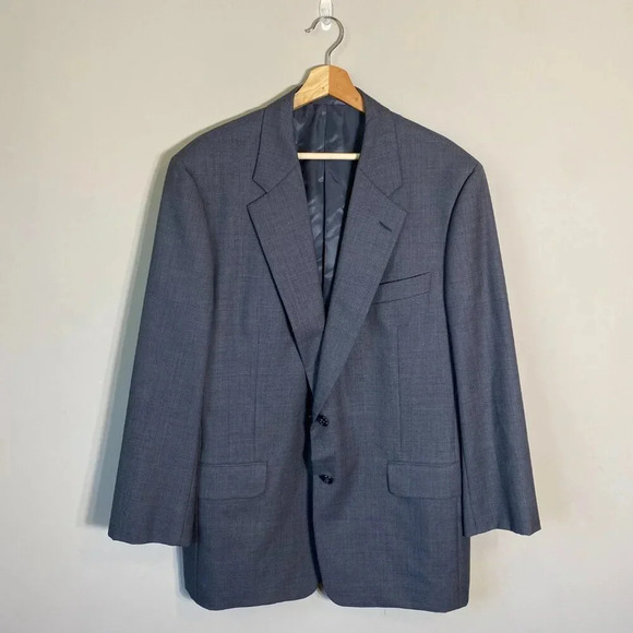 Hickey Freeman Canterbury Wool Sport Coat Dinner Jacket Blazer Men's 44R Gray - Picture 2 of 14